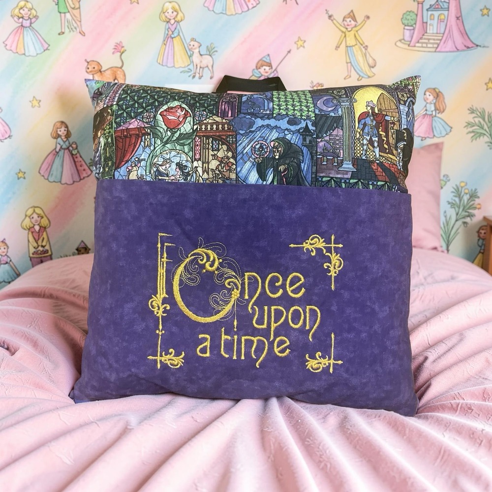 Disney Beauty and the Beast Stained Glass Pillow Once‎ Upon a Time cottage cute